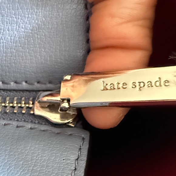 kate spade lavender blue leather tote with black handles - Picture 10 of 10